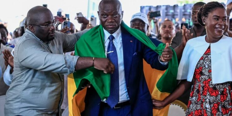 Gabon swears in Ex-junta Oligui as President