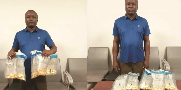 Iran-bound businessman arrested at PH airport for ingesting 53 wraps of cocaine . As NDLEA recovers tramadol consignments in winter jackets going to Europe at Lagos airport; intercepts N1.1billion opioids in Rivers; 2,687kg skunk in Cross River
