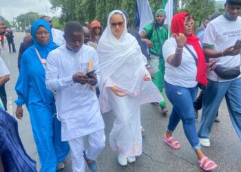 Breaking: Senator Natasha Storms NASS on Foot After Vehicle Blockade