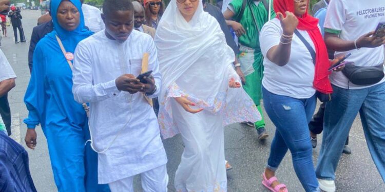 Breaking: Senator Natasha Storms NASS on Foot After Vehicle Blockade