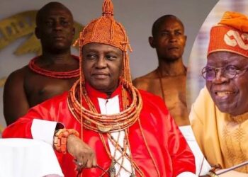 PRESIDENT TINUBU GREETS OBA OF BENIN ON HIS 9th CORONATION ANNIVERSARY