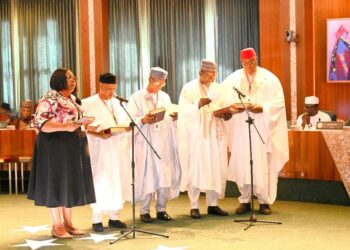 TINUBU SWEARS IN FIVE PERMANENT SECRETARIES, AND THE CHAIRMAN, MEMBERS OF THE NATIONAL POPULATION COMMISSION