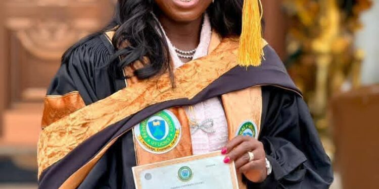 Esther Tonlagha Bags Honorary Doctorate, Donates N100m to Federal University Otuoke …. Congratulations pour in for her ….as she dedicates the award to husband, kids .