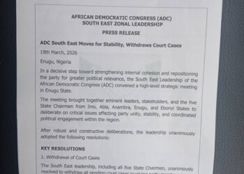 South East ADC, Benue ADC join list of chapters withdrawing from case against the party national leadership 