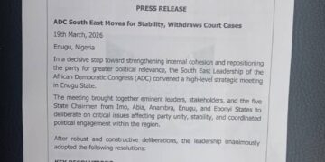 South East ADC, Benue ADC join list of chapters withdrawing from case against the party national leadership 