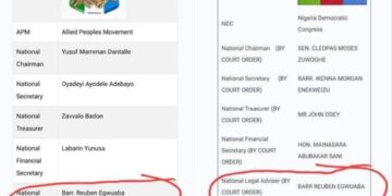 Exclusive: Legal questions as APM and NDC have the same National Legal Adviser; Barr Reuben Egwuaba