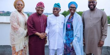 Softening the Gateway Titans: X-raying Senator Yayi’s big day with Obasanjo, Amosun