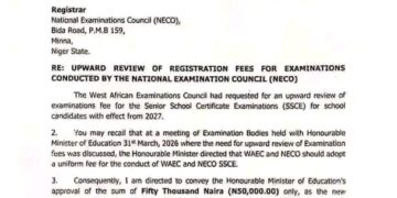 NANS REJECTS FEDERAL MINISTRY OF EDUCATION’S APPROVAL OF THE UPWARD REVIEW OF WAEC AND NECO EXAMINATION FEES, DEMANDS IMMEDIATE REVERSAL